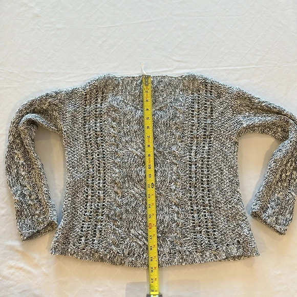 FP Free People sz M Pegasus Yarn West End Marled Gray pullover Sweater medium - Picture 6 of 6